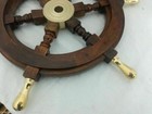 Handmade 18 Inch Wooden Helm Ship Wheel Boat Steering Vintage Antique Gift Decor
