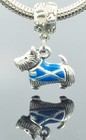 Scottie Terrier With Scottish Flag Coat Charm Paw Print Slider Bead
