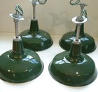  1  30s Benjamin 16  Porcelain Industrial Green Barn Ul Light Vtg Gas Station Bs