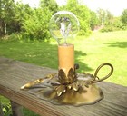 Art Deco Aerolux 3 Tiny Flowers Neon Light Bulb   Original Vtg  Leaf Finger Lamp