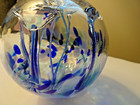 Nib Luke Adam Studio Art Glass 4   Wishing Ball Ornament Witches Orb Raindrop