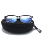 2-pack Sunglasses Hard Case Eye Glasses Black Clam Shell Zipper With Hook