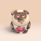 Tiny Russian Bear Gzhel Porcelain Figurine Souvenir Handmade And Hand Painted