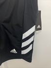 Nwt Adidas Kids Boys New Pro Sport Black 3 Stripe Shorts Small 8y