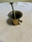 Antique Heavy Solid Brass Mortar And Pestle Apothecary