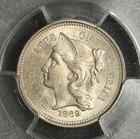 1869 Pcgs Ms-63 Nickel Three Cent Pieces