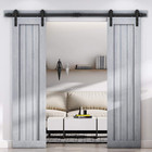 8 Ft Double Door Sliding Barn Door Hardware Track Kit basic J Pulley heavy Du   