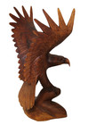 21  Tall Hand Carved Mahogany Wood American Eagle Sculpture Indian Cowboy Horse