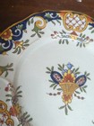 Vintage French Faience Henri Delcourt Pair Earthenware  Plates Signed 