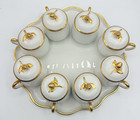 Antique Limoges France Pots De Creme Custard Dessert Set 8 Lidded Cups   Tray