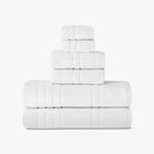 6 Piece Cotton Bath Towel Set Soft Absorbent Eco-friendly Textured Towels Home