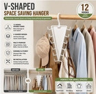 2pcs Rotatable V Shaped Clothes Hanger With 12 Hooks Closet Storage Rack