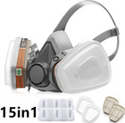 15-in-1 Reusable Half Face Mask Respirator Anti Pollution Facepiece With Filters