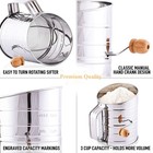 Stainless Steel 3 Cups Flour Sifter For Baking   Rotary Hand Crank Powdered Su  
