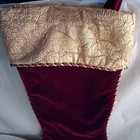 Christmas Stocking Burgundy Velvet With Gold  Cuff  tassles And Gold Rope Trim