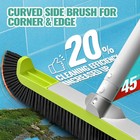18  Pool Brush Head For Cleaning Swimming Walls  Curved Ends Scrub Brush Black