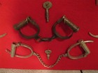 Handcuff Display Ala Houdini   Leg Irons   Thumb Cuffs