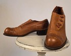 Antique Edwardian Men   s Leather Side Button Shoes W Club Toe Size 8