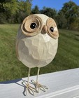 Farmhouse Carved Resin Owl Figurine  New