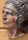Antique Native American Indian Chalkware Wall Sconce
