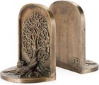 Tree Of Life Bookends  Antique Brass  2 Decorative Bookends Cast Iron  Non-slip