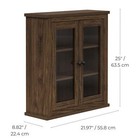 Removable Two-door Wall Cabinet With Adjustable Shelves  Walnut