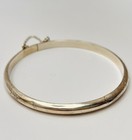 Bangle Bracelet Sterling American Vtg Etched Hinged Retro Feminine Mcm Size 7 25