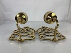 Vintage 8 5  Hanging Brass Ornate Candle Stick Wall Sconces India Set Of 2