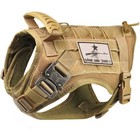 Tactical Service Dog Vest Harness K9 Military Molle Dog Large  pack Of 1  Khaki