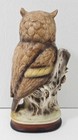 Vintage Owl Standing On A Branch 11  Tall Great Detail And Color Made In Japan