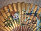 Large Vintage Gilt Oriental Wall Art Folding Fan 72  X 40 