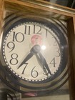 Working Vtg Coca-cola Circus Clock Wood Frame Clown Graphic 13    X 5    X 3   