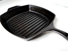 Lodge Usa Skillet Griddle Pan 8sgp 10 5 Inch Square Cast Iron With Grill Bars
