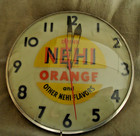 Nehi Orange Soda  Advertising Company Lighted Wall Clock  Works
