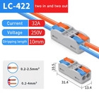 10pcs Mini Lever Wire Connector 2 In 2 Out 250v 32a Lc-422 Wire Cable Connector