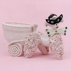 Vtg 1950s Napco Pink Spaghetti Poodle Cateye Glasses Planter Rhinestones Kitschy