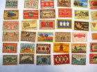 68 Nos Vintage Match Box Match Paper Label Stamps   Large Estate Collection Lot