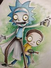 Chris Uminga Original 2015 Rick And Morty Watercolor Painting One Of A Kind