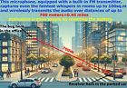 Fm Uhf Mini Spy Bug Audio Wireless Microphone Transmitter Listening Device 700m
