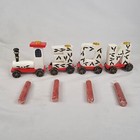 Vintage Christmas Noel Train Candle Holder Decor Wood Red Green Org Candles