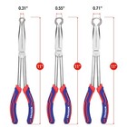 Workpro 3 Piece Long Reach Hose Grip Pliers Set 11  ring Nose Hose Gripper Plier