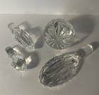 Lot Of 4 Vintage Crystal Glass Decanter   Perfume Stoppers