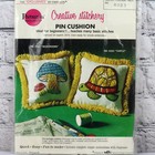 Vintage Crewel Embroidery Kit Mushroom Pin Cushion Beginner Mid Century Mcm Cott