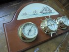Vintage Sunbeam Weather Station Barometer Thermometer Humidity Nautical Decor