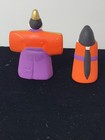 Japanese Hina Dolls Emperor   Empress Clay Figurines Hand Painted Vintage Set