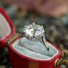 Vintage Art Deco 2 6ct White Round Cut Moissanite 14k White Gold Engagement Ring