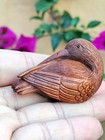 G8987 - 2   Hand Carved Boxwood Netsuke   Bird Rest