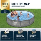 Bestway Steel Pro Max 10  X 30  Above Ground Outdoor Swimming Pool Set  Gray