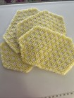 Vintage 70s Woven Yellow White Daisy Placemats Mcm 4 Count Retro Boho 17   x 10   