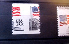 3 Us Error Stamps Rare 20c Flag Major Perf Shift Error   Fdr